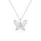 Laishen Psychic Diamond Necklace for Women Platinum Romantic Butterfly Pendant Valentine's Day Gift for Girlfriend Diamond Necklace