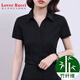 LOVER RUCCI蓝色衬衫女短袖职业正装夏季薄款气质工作服免烫抗皱上班通勤衬衣 男黑色方 领长 袖 9905 S