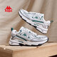 Zapatos de mujer Kappa Zapatos de papá 2025 Summer Nuevas zapatillas de deporte gruesas de lana gruesa Mesh transpirable zapatos casuales de vapor gris/Erhound White 37