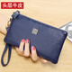 Kangaroo First Layer Cowhide Clutch Women's Bag 2025 New Coin Purse Long Style Fashionable Soft Leather Small Handbag Trendy Elephant Gray