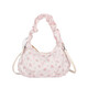 2025 Neue kleine und frische Tasche für Frauen mit Schleifen und Blumenpendelpendel-Einkaufstasche Faltenwolkenbeutel One-Shoulder Crossbody Bag QP-77007# Pink