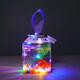Canned fish stall artifact 500ml Internet celebrity square luminous small goldfish tank night light night market stall betta fish tank Square canned fish 1 set (5-piece set, fish not included)