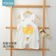 Youqi baby bassming été fine bébé fille 2025 Nouveau pantalon de combinaison décontractée pour enfants mignon et mignon fête fruit 90