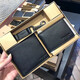 Coach (Coach) Brieftasche Herrenbeutel, kurze Geschenkbox, dreiteiliges Set, Faltbrieftasche, Kartenbeutel, Schlüsselbund, F64118, Schwarz