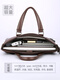 
Seven Wolf genuine leather briefcase men's bag 2025 new one-shoulder crossbody bag business men's bag cowhide bag handbag men's backpack brown-gloss genuine leather #2#