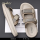 rowilcs brand light luxury sandals men's 2025 summer new light and fashionable slippers men's non-slip versatile casual beach shoes lightweight breathable soft sole BG201B khaki 38 standard leather shoe size