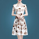 
Ice silk dress summer 2025 new floral skirt temperament 40-50-year-old middle-aged women's short-sleeved printed skirt Ice silk 9904 skirt XL 115-125Jin[Jin equals 0.5 kg]