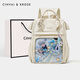 CinvaiKrose official website Xiaoc/k student comic exhibition backpack pain bag women 2025 new large capacity travel backpack lightweight schoolbag cream white