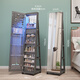 Ouoety Magic Mirror Home 360 ​​Grad rotierender dreidimensionaler Spiegel Ganzkörperspiegelbodenbodenspiegel Multifunktionaler Speicher Schmuckschrank [Upgrade-Rotationsmodell] 6227-White + Monochrom Innernlicht Andere