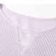 
OLJ Light Luxury Brand T-shirt for women in 2025 summer new striped knitted age-reducing loose design shoulder top gray and blue stripes M 90-105Jin [Jin equals 0.5 kg]