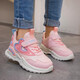Filles en cuir en mesh sneakers automne news chaussures de course pour enfants respirant la semelle douce petite fille chaussures de course décontractées 9922 en cuir rose 26