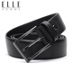 Elle Homme Men's Belt, Top Layer Cow Hide Pin Boucle de boucle, ceinture décontractée à la mode, cadeau d'anniversaire noir 3615 pour hommes