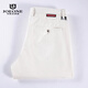 
Jiumuwang flagship men's casual pants spring and summer thin middle-aged men's fashionable and versatile mid-waist straight slim casual pants 692 white 38