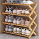 Bamboo Sile Shoe Rack No Installation Simple Folding Shoe Rack Home Door Multi-layer 2025 New Rental Shoe Storage Rack Black Three Layers 50 No Installation Foldable