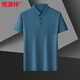 Hengyuanxiang summer T-shirt men's short-sleeved middle-aged men's ice silk top lapel dad's half-sleeved base shirt thin style 9196 khaki M 90-110Jin [Jin equals 0.5 kg]