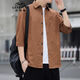 
Classic Car (LAOYECHE) Men's 2025 Summer Centro Sleeve Cotton Shirt Lapel Hong Kong Style Fashionable and Versatile Handsome Top Q6626 [Khaki] M 90-110Jin [Jin equals 0.5 kg]