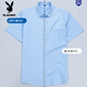 Playboy (PLAYBOY) summer short-sleeved shirt for men business casual stripes without trace middle-aged and young cotton shirt large size formal top for men DX6624 38