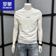 Romon Brief kurzärmeliges T-Shirt für Männer Sommer 2025 Neues lässiges runder Hals halbärmelig Modetrendy Brand T-Shirt vielseitig Top Black M.