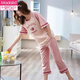 
Modal comfortable pajamas for women in summer spring and autumn short-sleeved cropped pants simple casual loose suit for women home clothes Short-sleeved cropped pants suit - Qi 679 M women Recommended 80-100 Jin [Jin equals 0.5 kg]