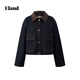 Eland Kleidung Kurzjacke Langarm Putler Denim Damen -Kleidung 2025 Winter neuer Stil Dark Denim (57) D/Indigo S/160