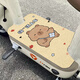 Cartoon silk ring electric car foot pads for motorcycle electric car pedal mats for tram decorative foot pads can be cut Q3886A one pedal small love catA vertical 40*60 cm [free cut]