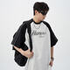 Dingfengbaoluo American T-shirt Men's Men's Summer Loose Contrast Couleur Couleur décontractée Hl74 White Grey M