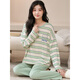 Pajamas modal pour les femmes Modal Large taille 200 Jin [Jin est égal à 0,5 kg] Fat à manches longues pantalon vêtements à la maison Spring and Automne Thin Ice Silk Casual Costume 3882 3xl (160-180 Jin [Jin est égal à 0,5 kg]))