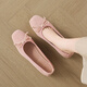Zhr zapatos individuales para mujeres estilo ballet de primavera y verano frijoles suaves suaves zapatos de mujer temperamento de huevo de huevo zapatos de mantequilla ah679 rosa 36