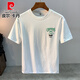 Pierre Cardin 2025 Nueva impresión de letra de oso suelto Camiseta de manga corta para hombres Camiseta de algodón delgada de algodón de algodón de moda blanco 5 JSW9923 m adecuado para 90-108Jin [Jin iguala 0.5 kg]