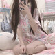 
New sweet and cute age-reducing pajamas two-piece set INS summer cartoon rabbit short-sleeved shorts girls can wear it outside. YFY9901 2XL [recommended 130-145Jin [Jin equals 0.5 kg]]