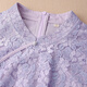 
OLJ light luxury brand dress for women 2025 summer new slim Chinese style cheongsam versatile acetate lace skirt Violet M