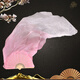 Suican imitation silk long dance fan transformed into a whale on an isolated island classical dance ethnic dance cos light pink gradient long silk fan 1 31cm fan bone total length 1.5 meters right hand fan