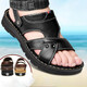 Hot Air Farn (Refengmai) Sandalen echte Leder-Strandschuhe der Herren-Sandalen für Gelegenheitssandalen Zehenschicht Kuhlattenleder Nicht-Schlupf-Rindfleisch-Sehnen-Sohle Vaters Schuhe Herrenschuhe 9928 Brown 38