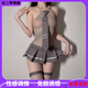 Andere/andere sexy Spitzenhasen Mädchen Charakter JK Uniform Set Versuchung Pure Desire Strümpfe Maschen Kleidung großer Größe Pyjamas 1291 Schwarz All Size