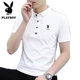 Playboy high-end pure cotton short-sleeved T-shirt for men's summer new quality skin-friendly and breathable high-end casual young and middle-aged polo shirt genuine 844 blue M 85-100Jin [Jin equals 0.5 kg]