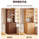 Wan Xilin solid wood dressing table makeup table modern bedroom simple drawer cabinet integrated small apartment bedside table makeup table storage cabinet 50CM-oak color + makeup stool