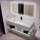 [Slab de roca de doble capa] Basina de lavado sin costura de roca Casina Integrada de lavado de baño de doble capa Basina de lavado de inodoro [elegante y simple] Basina blanca sin costura [inteligente [Sqwy Classic] 60*50 ha vendido 5689 piezas