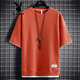 Playboy (PLAYBOY) Men's T-shirt Short Sleeve Summer New Fashion Fake Two-Piece Round Neck Loose Half Sleeve T-shirt Waffle Casual Top 3880 Orange M