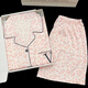 
Yalu pajamas for women in summer 2025 new summer ice silk cool shorts shorts suit leopard print high-end spring and autumn FS_9214# cardigan double short lace pocket M