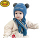 G.Duckkids Mütter empfehlen den Kinderhutschal Set reines Baumwollbaby Herbst- und Winterbabywolle gestricktem Ohrschutz Hut Blau kleine warme Männer [Schal-Set] Hutumfang 46-49cm/Referenz 1-2 Jahre alt x Elastiz