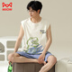 Catman (Miiow) Pyjamas Herren Sommer 2025 Neues reines Baumwoll-Kurzärmelhosen Thin Herren Summer's Casual Home Clothing Set 719 L