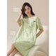 Hengyuanxiang (HYX) nightgown for summer women's cotton short-sleeved cute cartoon pajamas for women in summer loose and breathable women's home clothes 15604 M 160__(90-110Jin[Jin equals 0.5 kg])