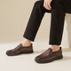 
Red Dragonfly Left Month Leather Shoes 25 Spring Soft Side Shoes Business Casual Shoes Cowhide Men's Shoes WTA15051 Brown 44
