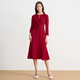 EITIE Elegant Red Water Drop Collar Slim Fit Fishtail Light Dress 2025 Autumn New A-Line Dress C2507854 Pu Fen 66 L (165)