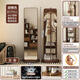 Millennium Washington Rotary Dressing Mirror Home bodenstehe Mirror Schlafzimmer Ganzkörper Spiegel Multifunktionskleidung Kleiderbügel integrierter anpassender Spiegel Quadrat Hu Tao