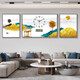 Zeichnen der Stadt moderne einfache Wohnzimmerdekoration mit Uhr Atmosphärische Fulu Landschaft Sofa Hintergrund Wandtriptychon Wanduhr ZP1283 + ZP1284 + ZP1285 MIDER 70*50 cm + links und rechts