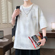 Zhishengji Tie-dye Camiseta de manga corta para hombres de manga rotadora americana de verano para hombres Camiseta suelta para adolescentes Color de gradiente Cuello redondo Top 9201 Rosa L (aproximadamente 80 ~ 100 Jin [Jin equivale a 0.5 kg] se puede usar)