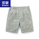 ROMON summer thin mid-trousers loose 5-point cotton home beach pants mid-trousers wearing casual shorts men's five-point pants 9215 dark blue XL