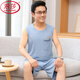 LangSha pajamas middle-aged men's summer thin cool modal sleeveless daddy vest shorts plus a large size home clothing Cool modal pajamas MT-1105 M suitable for 80-Jin [Jin equals 0.5 kg]