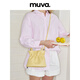 MUVA exquisite pleated bow bucket bag handbag bag one-shoulder crossbody bag fashionable lightweight original 6.2 new model cream yellow